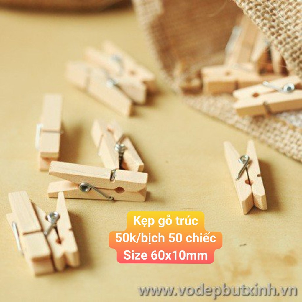 50 KẸP GỖ TRÚC [FREE SHIP- RẺ]  GIÁ RẺ SIZE LỚN 10X60 MM
