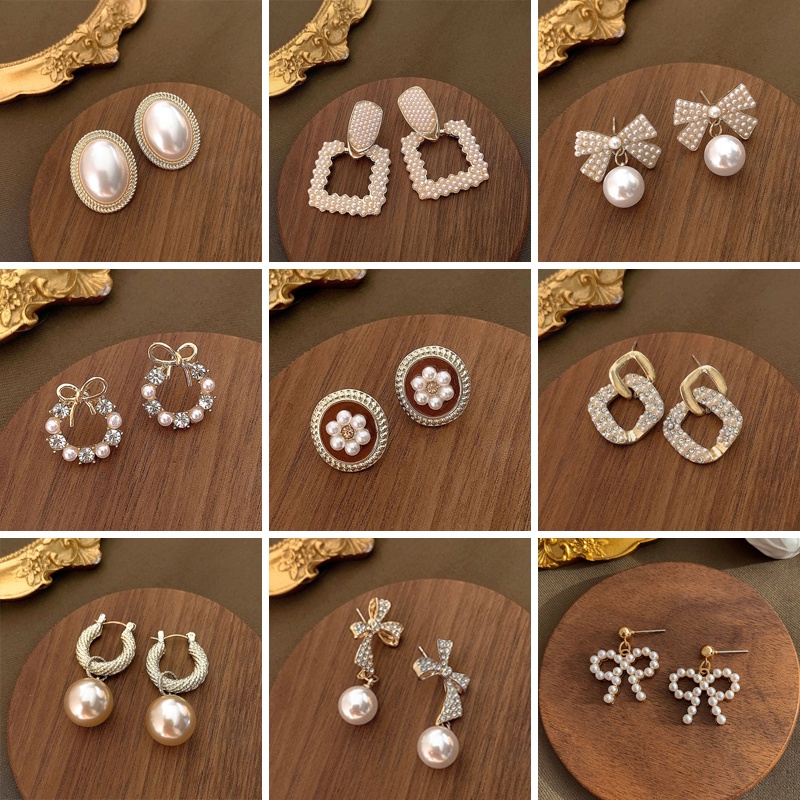 Hoa Tai Đính Ngọc Trai Thời Trang Hàn Quốc Thanh Lịch Dành Cho Nữ