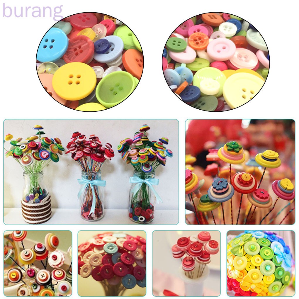 660pcs Mixed Color Buttons Resin Kindergarten Handmade Button Set Children DIY Crafts Accessories