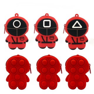 Đồ chơi vọc tay pop it bóp bong bóng chủ đề squid game giải tỏa căng thẳng kiêm ví đựng tiền xu tiện lợi