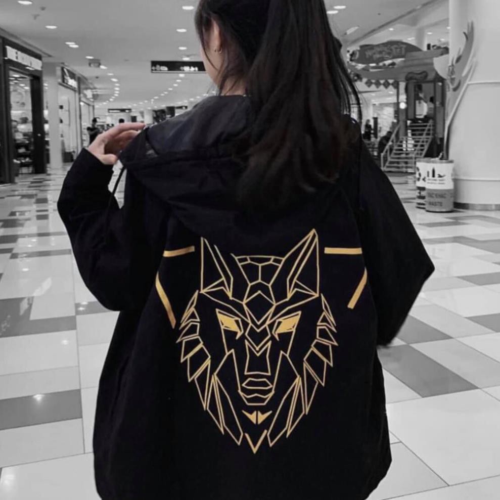 Áo khoác dù unisex form rộng Sói nam nữ phong cách cực phẩm của năm