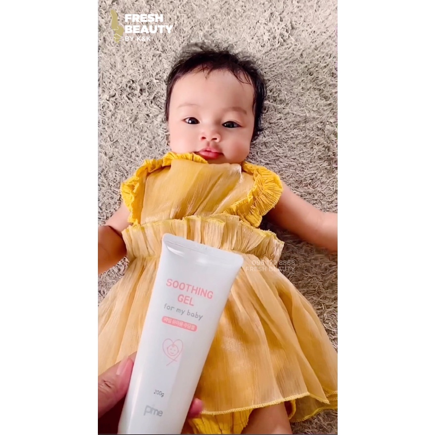 Gel dưỡng ẩm da cho bé từ sơ sinh giảm hăm, mẩn ngứa, bong chóc giúp da mịn màng, khô thoáng Pime Soothing gel Baby 200g