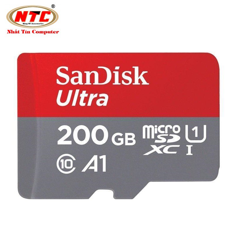 Thẻ nhớ MicroSDXC SanDisk Ultra A1 200GB Class 10 U1 100MB/s box Anh - No Adapter (Đỏ)