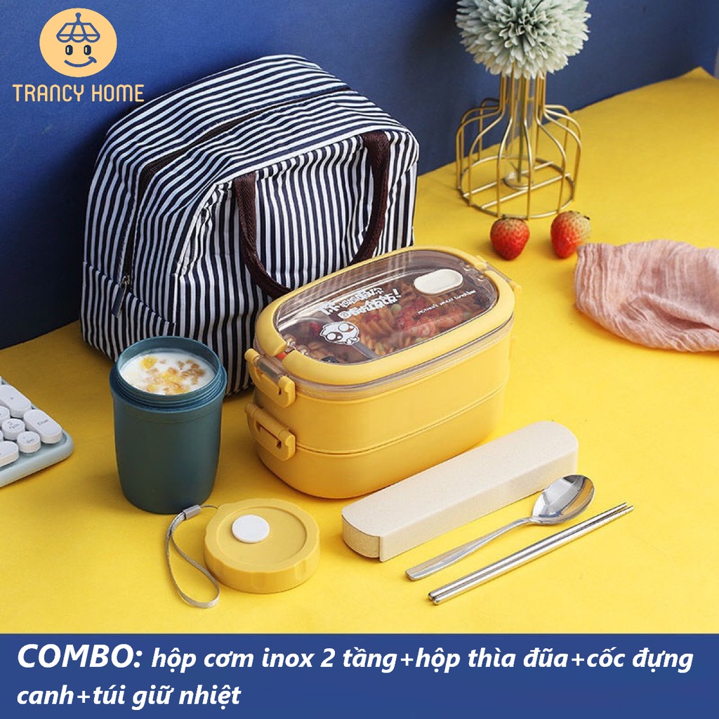 Hộp Cơm Giữ Nhiệt TRANCY ,Hộp Cơm Văn Phòng Inox 304 HC01