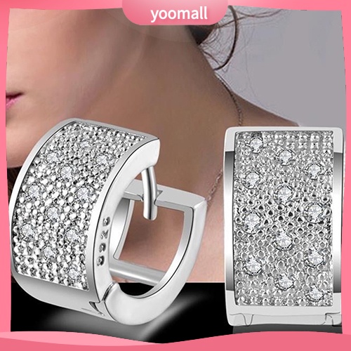 Đôi khuyên tai bạc 925 đính đá thời trang cho nữ