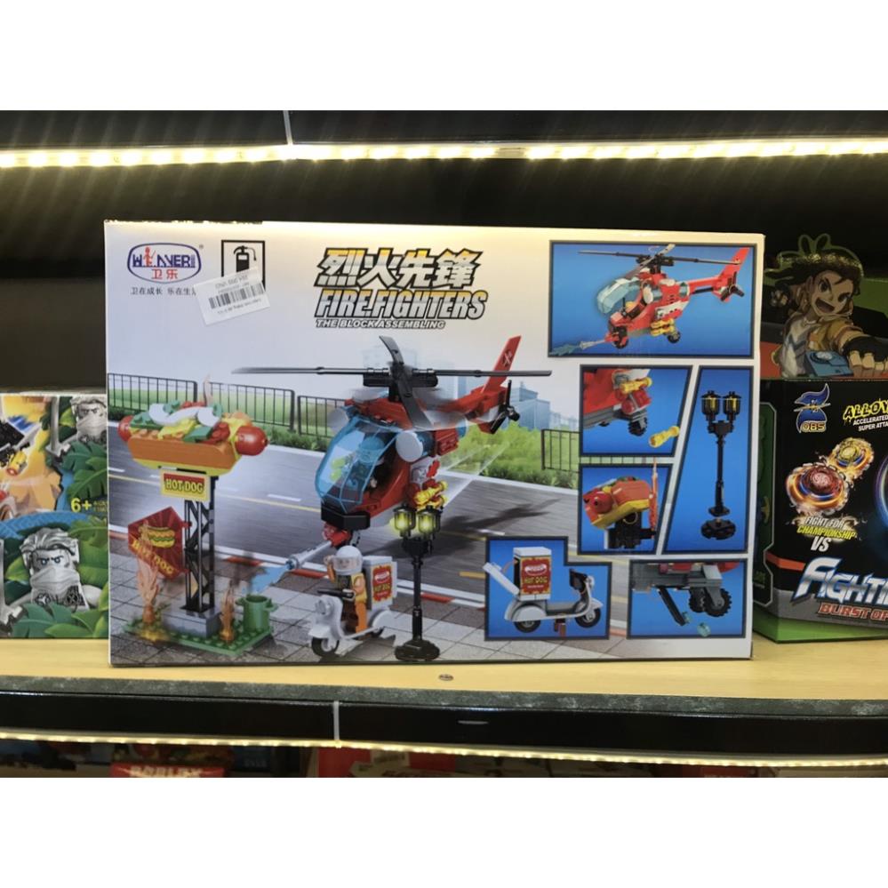 Bộ đồ chơi lắp ráp Máy bay trực thăng cứu hỏa