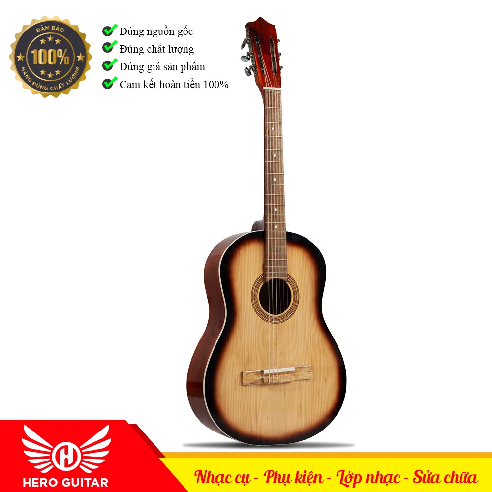 guitar acoustic B2 (tặng full phụ kiện ) đàn guitar đẹp giá rẻ- Hero Guitar Đà Nẵng