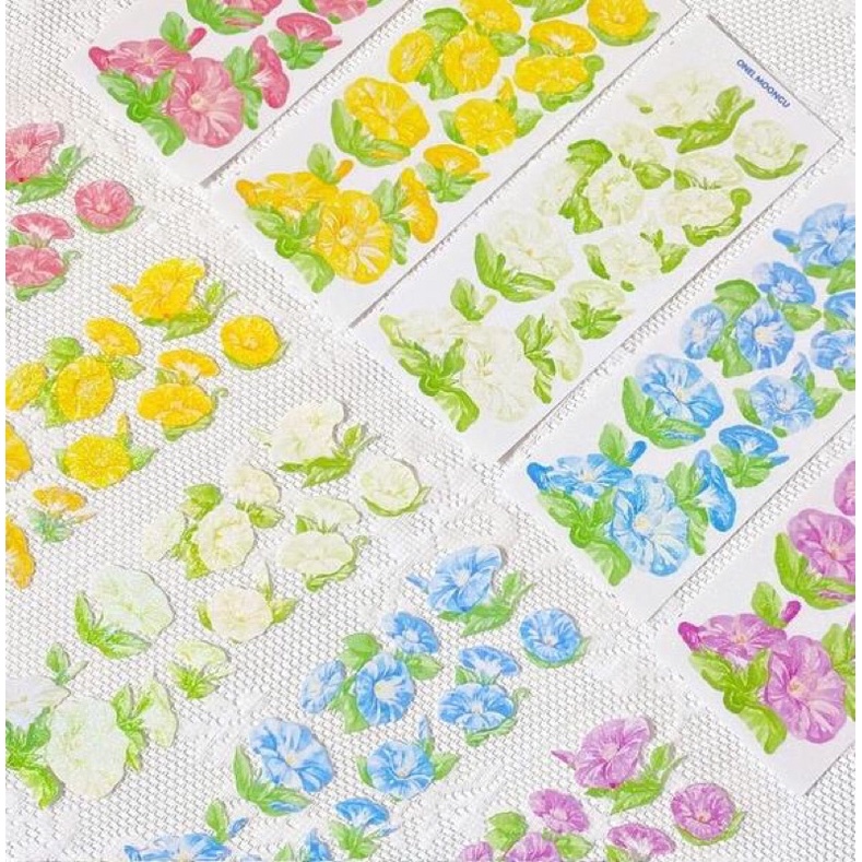 Sticker vườn hoa nhà onel moongu_hình dán trang trí card