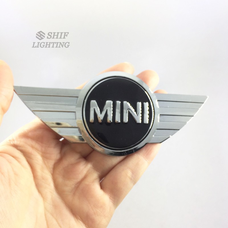 1 x Hình dán kim loại hình đôi cánh Mini trang trí xe hơi Mini Cooper