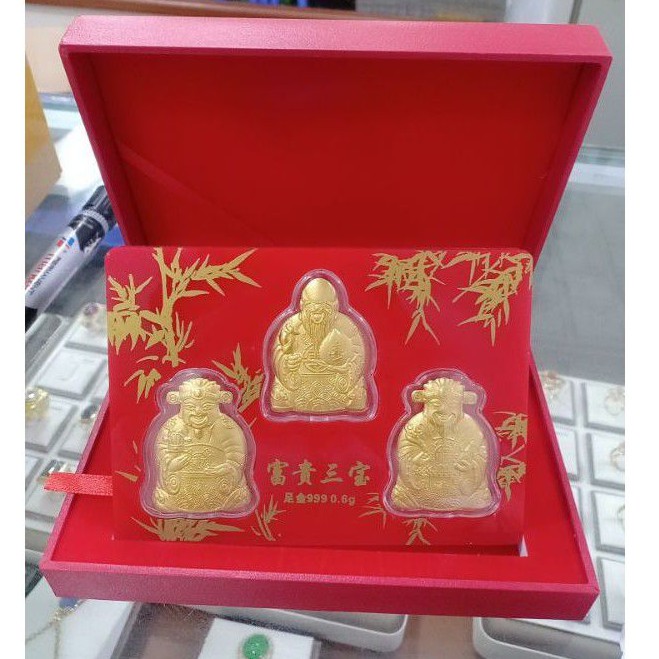 Lì Xì thần tài Vàng bộ 3 ông Phúc Lộc Thọ ảnh thật video mẫu mới 2022