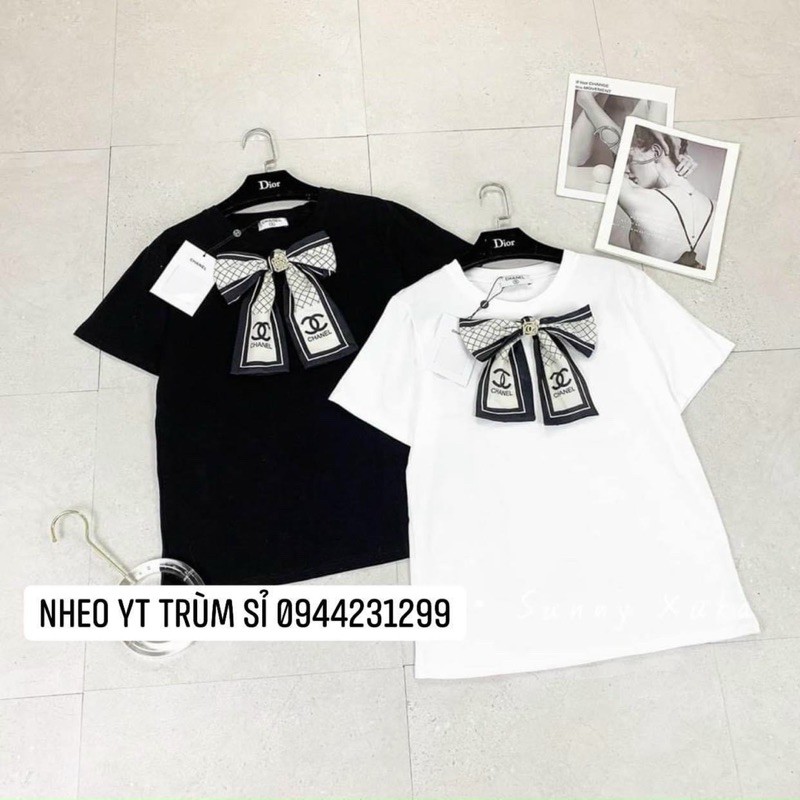 Áo cotton kèm tag nơ cực xinh [HOT NHẤT] chất siêu xịn