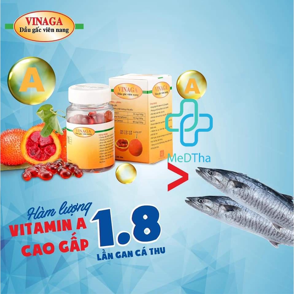 Dầu Gấc Vinaga DHA - Bổ Mắt, Sáng Mắt, Đẹp Da, Vitamin A, Vitamin E, DHA