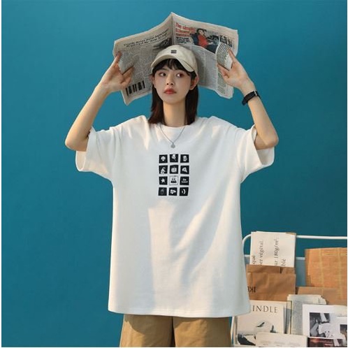 Áo thun tay lỡ phông unisex nam nữ màu đen trắng freesize cotton khô form rộng local brand ICON