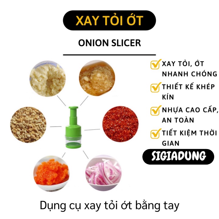 GIÁ SỈ Dụng cụ băm xay tỏi ớt Onion Slicer giúp tiết kiệm thời gian gấp đôi,giúp băm xay tỏi. 4081