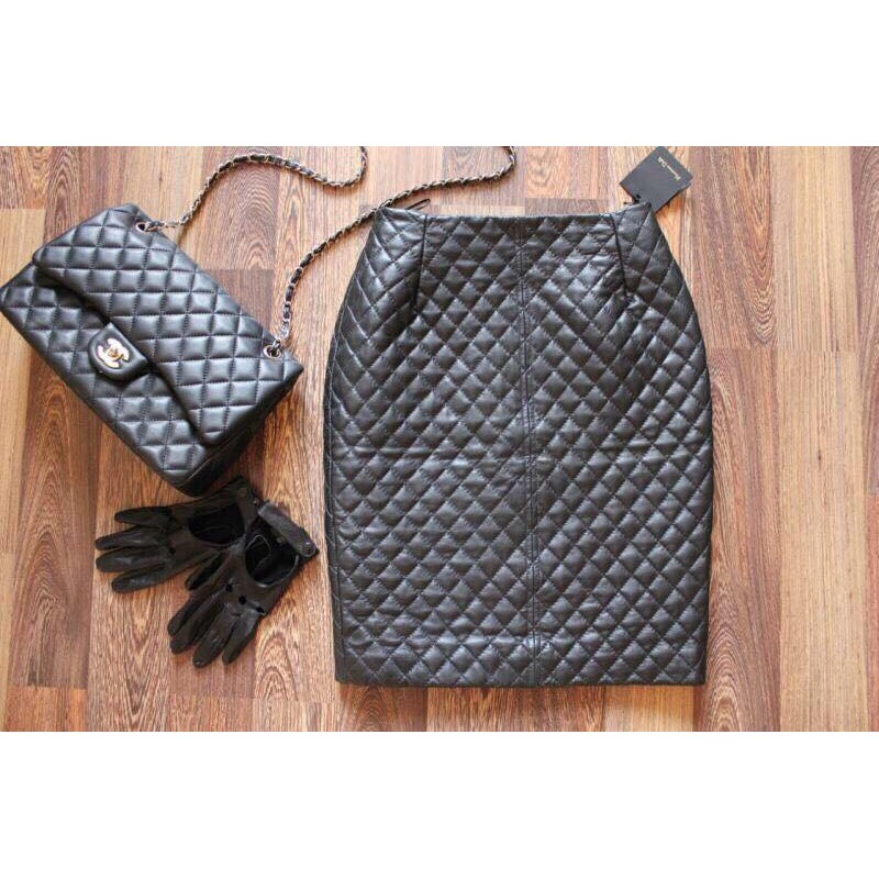 Chân váy da Massimo Dutti