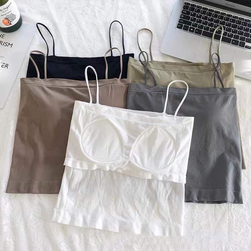 Áo 2 dây bún có ĐỆM MÚT ngực chất COTTON CAO CẤP co giãn 4 chiều hàng Quảng Châu loại 1 croptop dáng dài BIGSIZE AN11