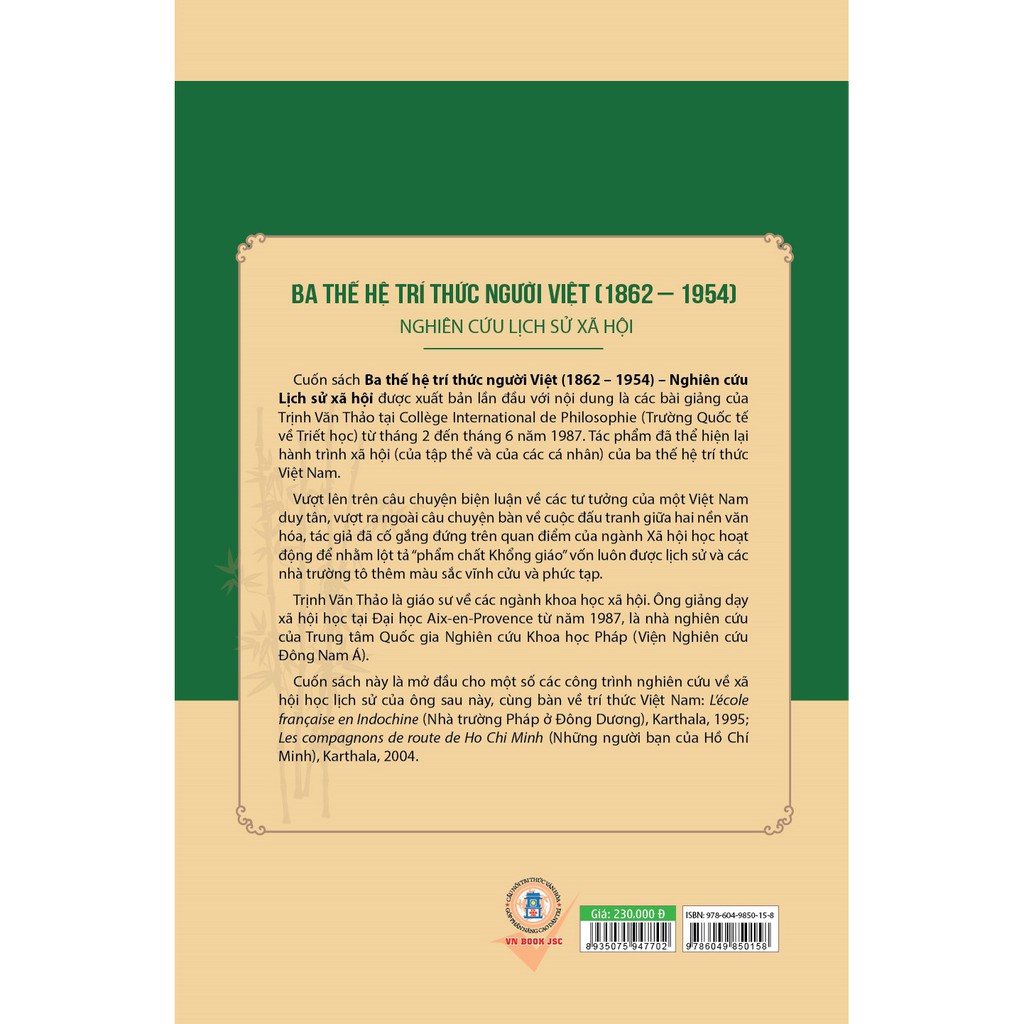 Sách - Ba Thế Hệ Trí Thức Người Việt (1862 - 1954) - Nghiên Cứu Lịch Sử Xã Hội
