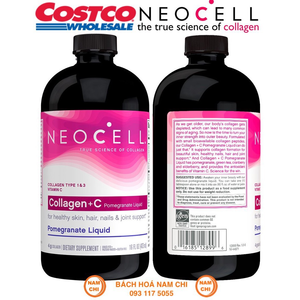 [MẪU MỚI NHẤT] Nước Uống Collagen Lựu Neocell Collagen + C Pomegranate Liquid 473ml (CHUẨN USA)