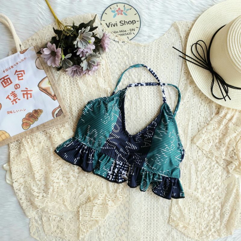 Áo bơi nữ, bikini lẻ viền bèo nhiều màu Vivi Shop