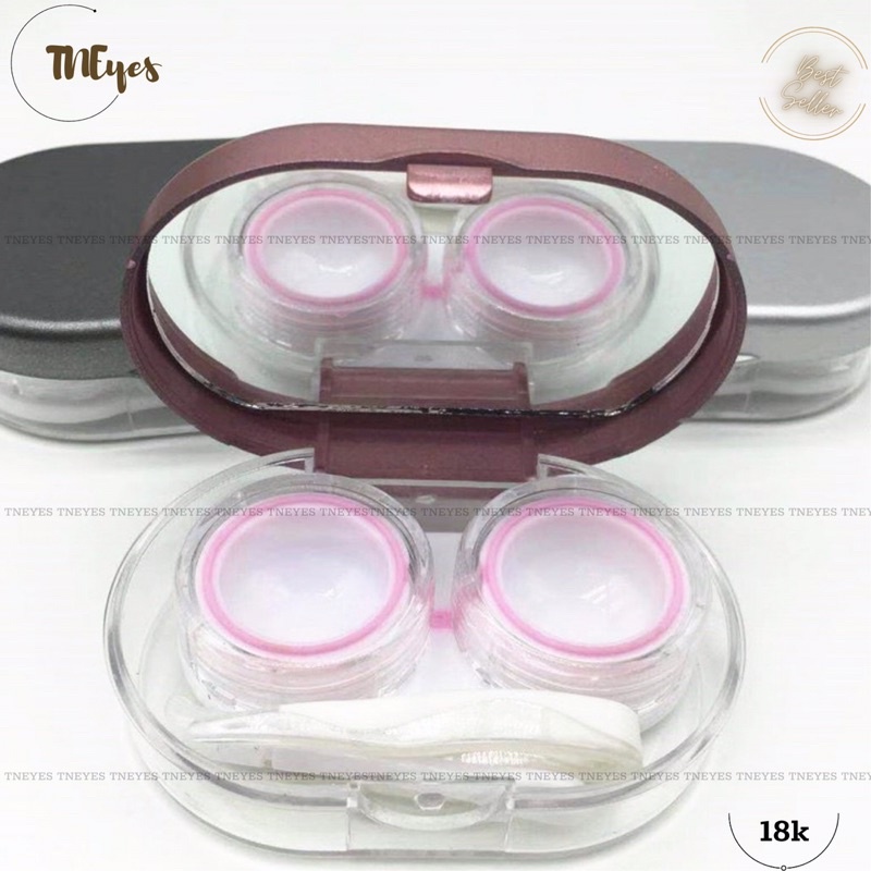 Khay Mini Đựng Lens Kính Áp Tròng Có Gương Full Dụng Cụ Đeo