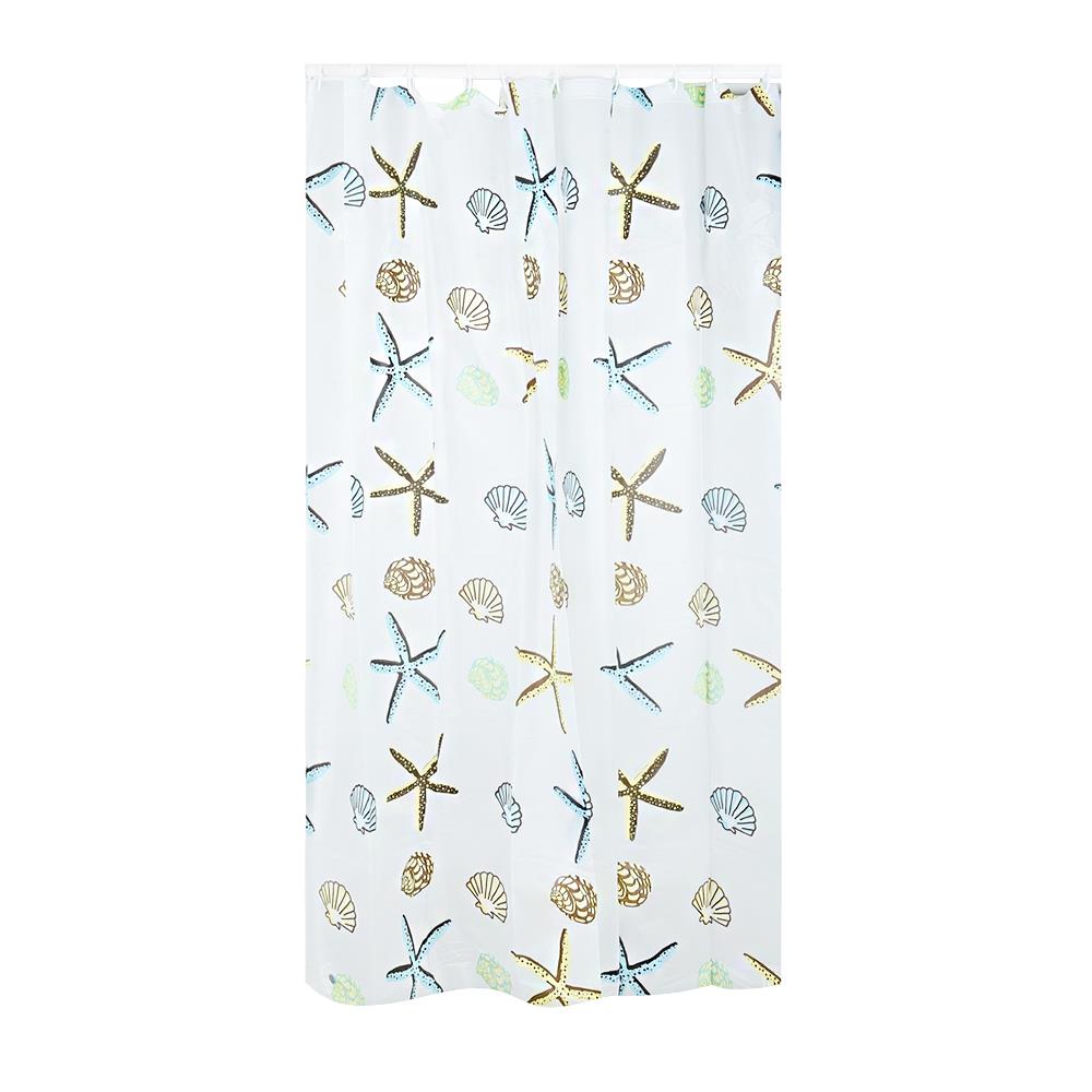 HomeBase MOYA Rèm tắm bằng PEVA PE7208A W180xD0.1xH180 Cm màu trắng