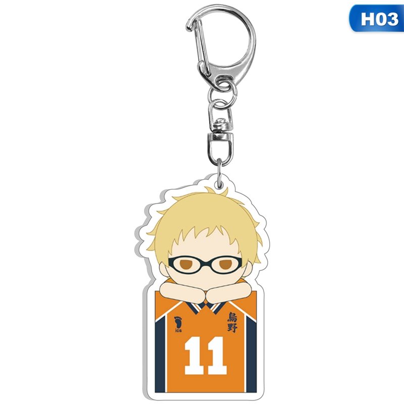 Tmdbyx Móc khóa bằng kim loại hình nhân vật anime Haikyuu dễ thương tiện dụng