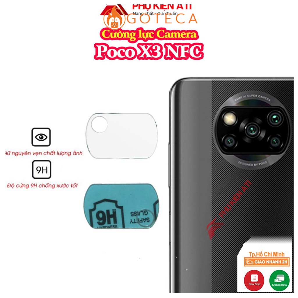 Kính cường lực Camera Poco X3 NFC/ X3 Pro/ F3 -Trong suốt-Độ cứng 9H
