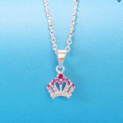 Dây chuyền bạc cho bé mặt gương miện DTN0016 Trang Sức TNJ