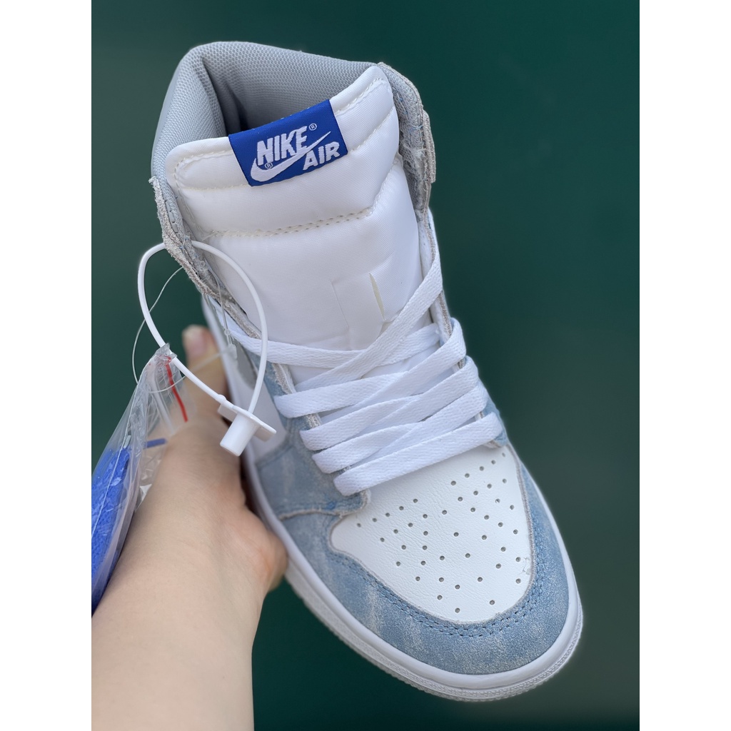 Giày Thể Thao Jordan Hyper Royal, Giày Nam Nữ Cổ Cao JD 1 Xanh Loang Full Box Bill NEW HOT 2022
