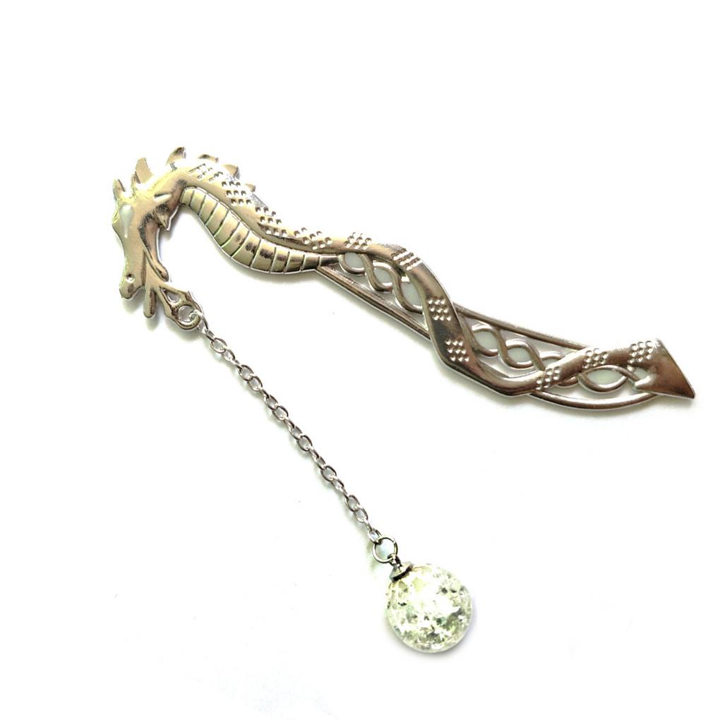 Set 2 Giá Đỡ Sách Đánh Dấu Trang Sách Hình Rồng Dạ Quang Kiểu Vintage Dùng Làm Quà Tặng Cho Học