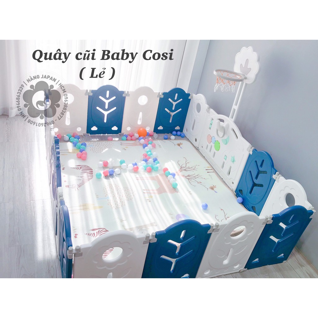 [Mã MKBC13 giảm 80k đơn 1 triệu] Quây cũi nhựa BABY COSI: gấp gọn, tặng thảm, bóng bảo hành chính hãng