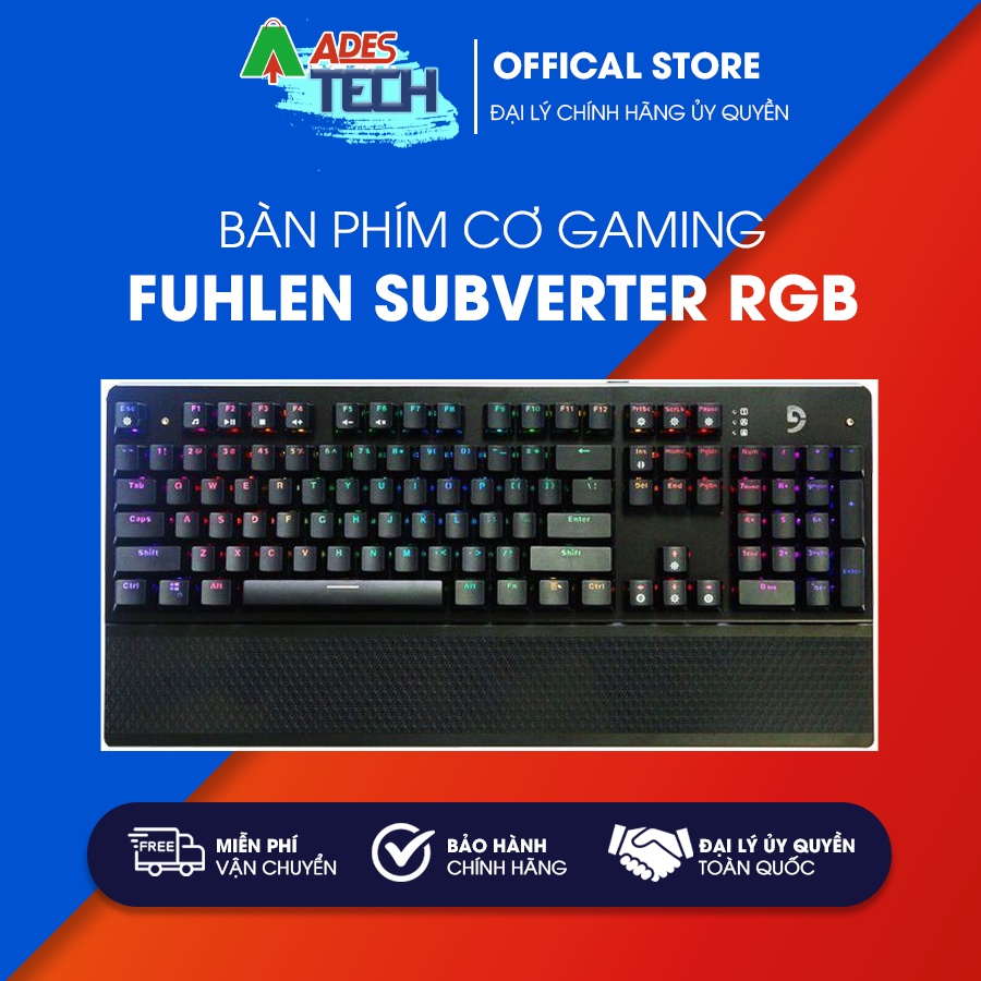 Bàn phím cơ gaming Fuhlen Subverter RGB - BẢO HÀNH 24 THÁNG - Bàn phím cơ quang học đèn LED RGB
