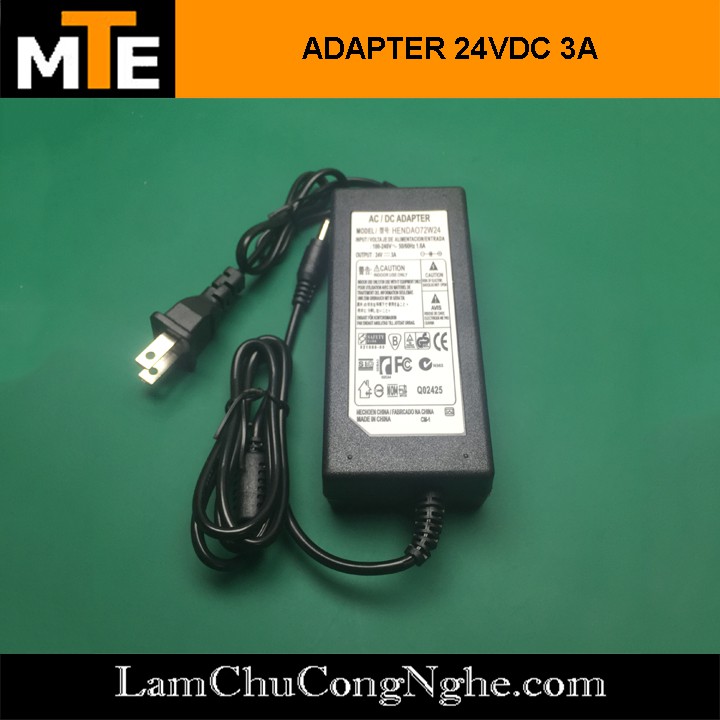 Nguồn adapter 24V 3A jack DC 5.5 * 2.1 mm