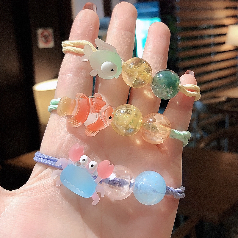 Dây buộc tóc cao su trang trí hình chú cá vàng nhỏ kiểu Hàn Quốc đáng yêu