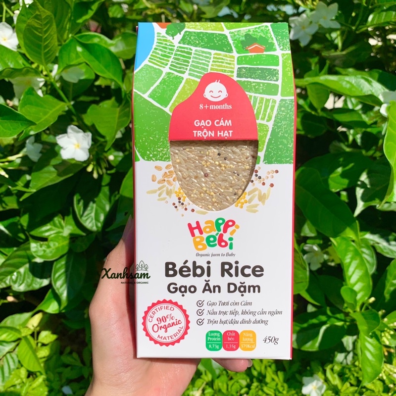 Gạo Cám Ăn Dặm Trộn Hạt Hữu Cơ Cho Bé 450g Bébi Rice - XanhSam Organic