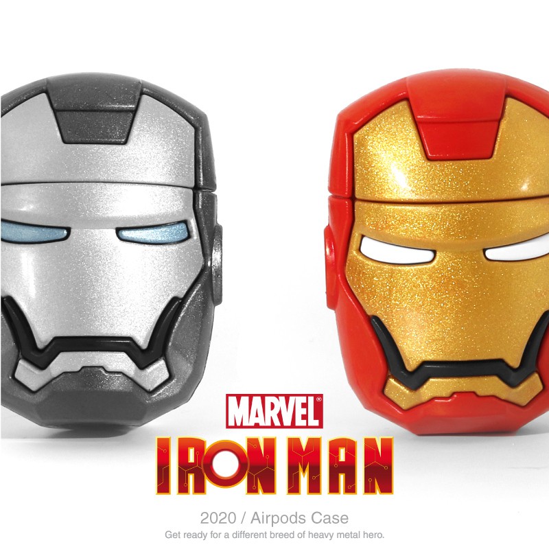 Ốp Vỏ Case Airpod 2/pro/3/1, bảo vệ bao đựng tai nghe bluetooth ốp/Airpods 2/Pro, hình người sắt IRON MAN  - TOM CASE