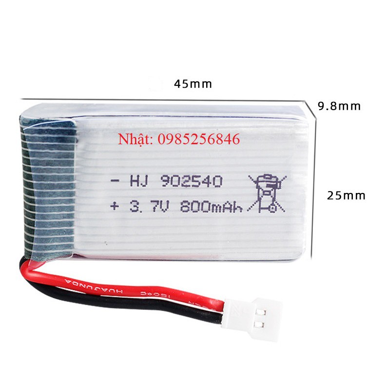 Pin 3.7V 800mah dung lượng cao dòng xả 25C ổn định dánh cho máy bay điều khiển từ xa, flycam drone mini