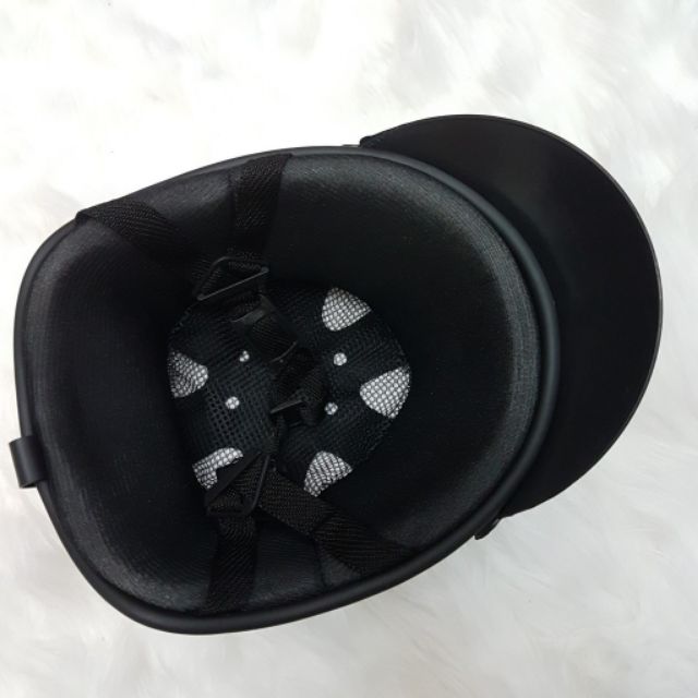 Mũ nón bảo hiểm nửa đầu đen nhám - nón bảo hiểm 1/2 đầu