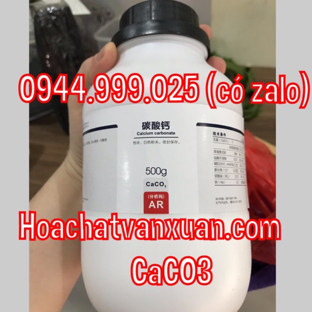 Hoá chất calcium carbonate CaCO3 lọ 500g canxi cacbonat Xilong CAS 471-34-1