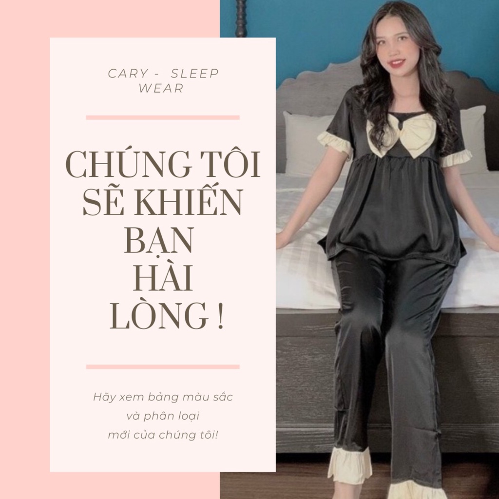 Bộ đồ ngủ nữ tay ngắn quần dài pijama mặc nhà dễ thương CARY