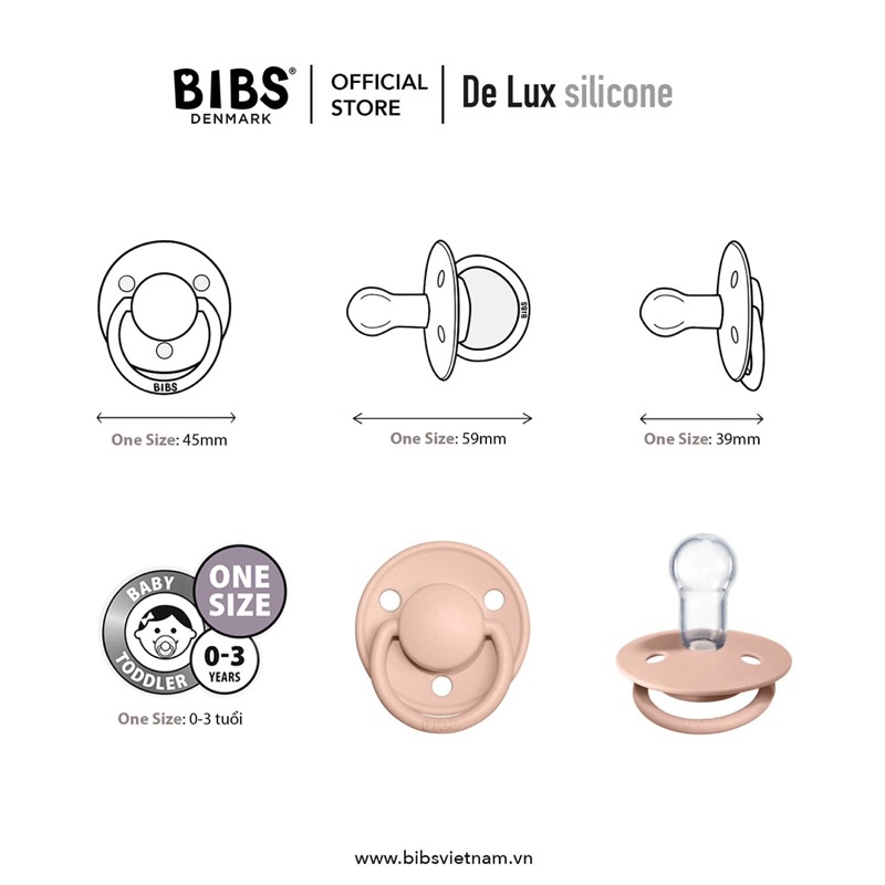 Ti giả silicon BIBS DELUX chính hãng (tặng kèm hộp đựng ti)