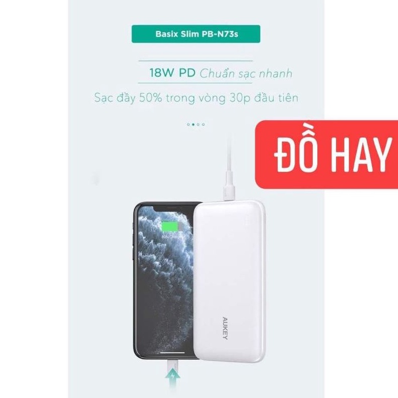 Sạc dự phòng nhanh PD 18W 10.000mAH siêu mỏng