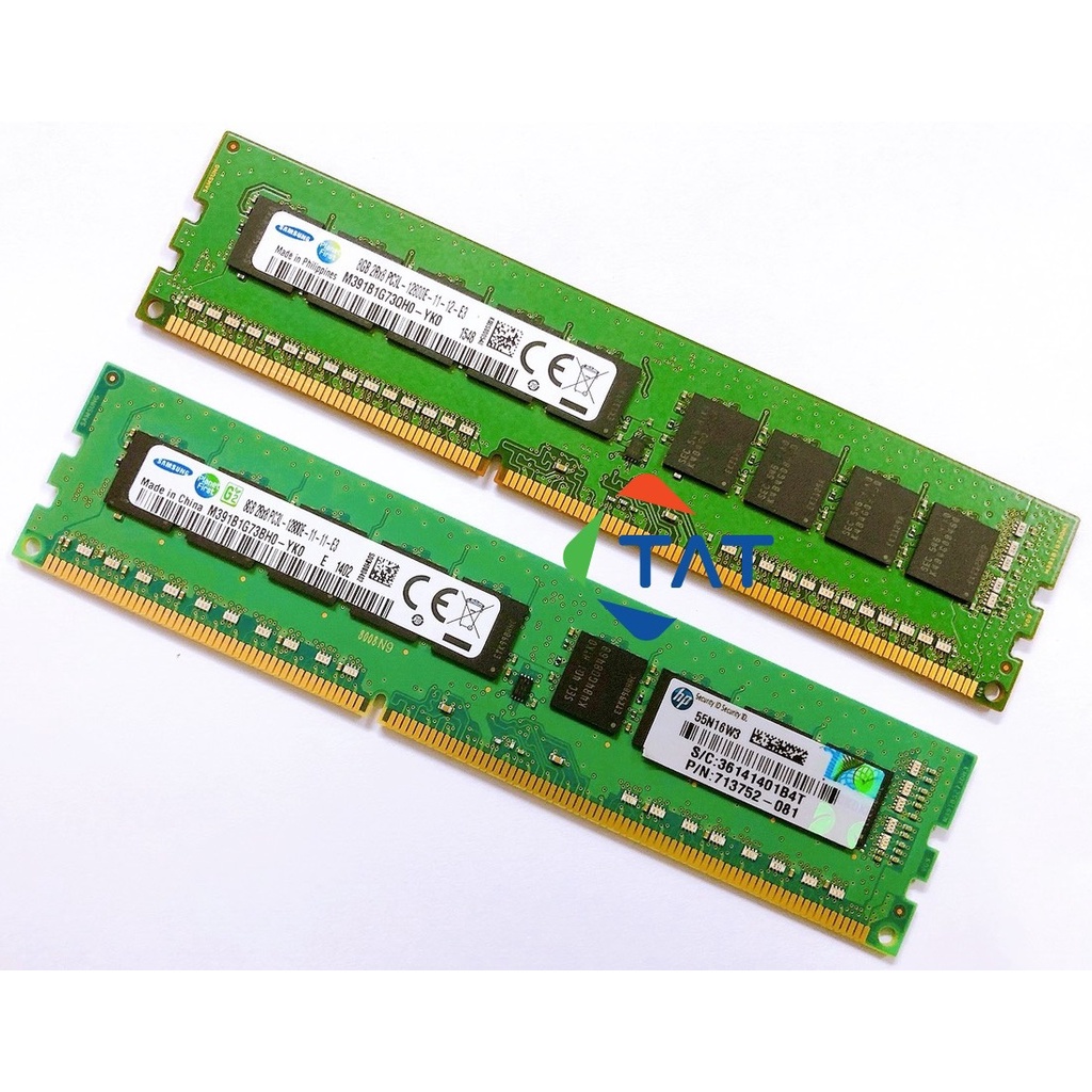 Ram ECC Samsung 8GB DDR3 1600MHz PC3L-12800E 1.35V Unbuffered Dùng cho Server Workstation