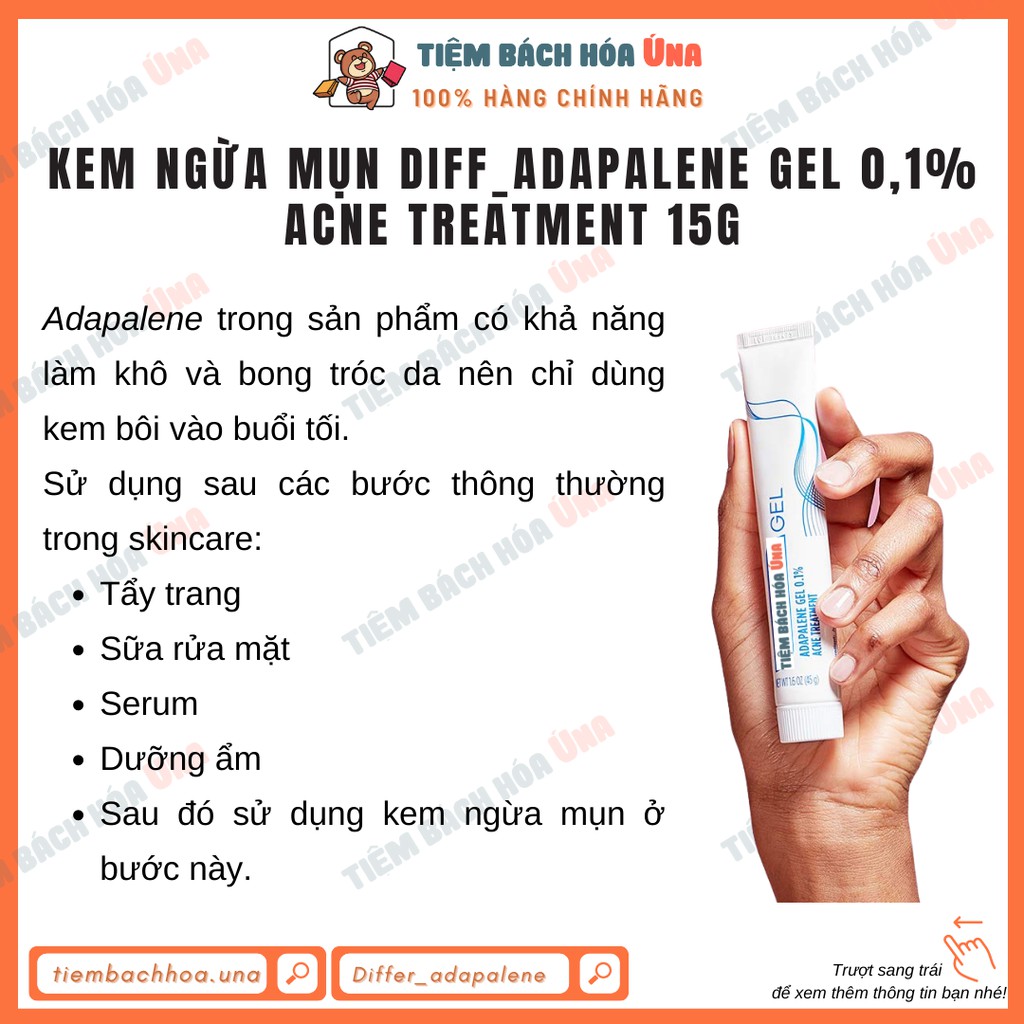 Gel giảm mụn Differi Adapalene Gel 0.1% Acne Treatment