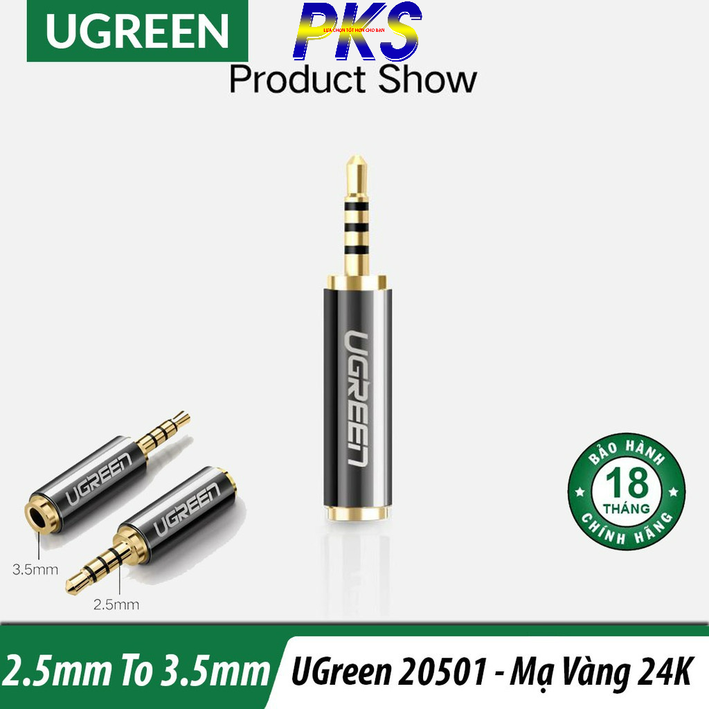 Đầu chuyển Audio 2.5mm sang 3.5mm Ugreen 20501 - Ugreen 20501 - 20501