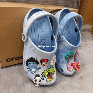 [Tặng 12 jibbitz + 2 lò xo] Dép sục classic graphics authentics unisex, dép sục cross cao cấp tặng kèm stickers xanh min