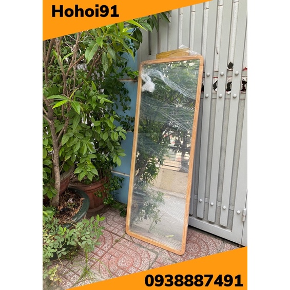 GƯƠNG GỖ THÔNG SOI TOÀN THÂN TẶNG KÈM GIÁ ĐỠ