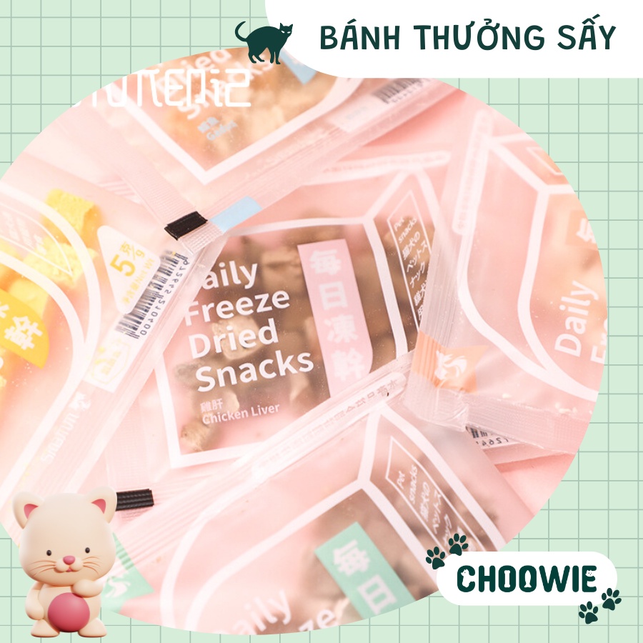 Bánh thưởng SẤY LẠNH 5 gram nhiều hương vị siêu ngon | Snack cho mèo
