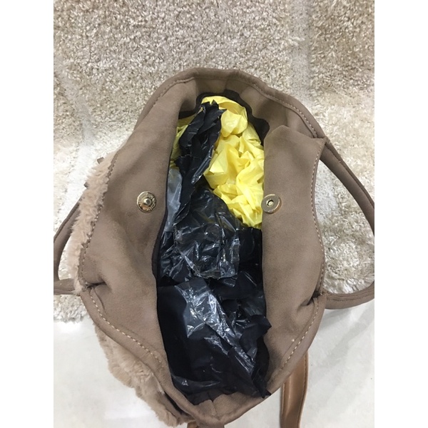 Túi si da phối lông mới cao