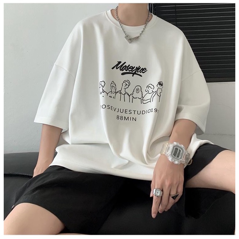 Áo phông nam nữ ,áo thun tay lỡ form rộng chất cotton in hình min88